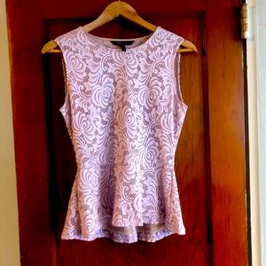 🛍 BCBG MAXAZRIA LACE SHEAR PINK TANK TOP SMALL